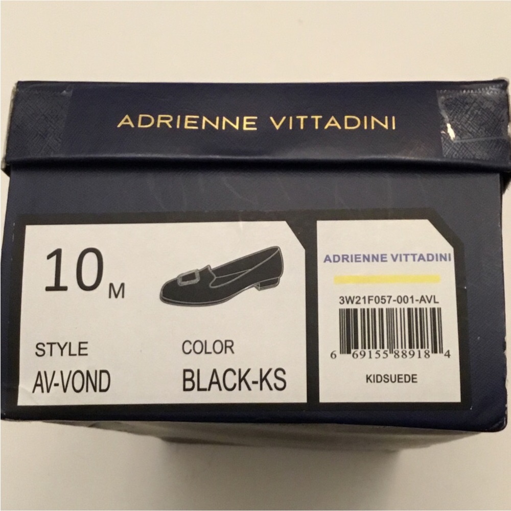 🆕 Adrienne Vittadini Black Flats Size 10 Suede Chain Accent Slip on Shoes NIB - Picture 14 of 16